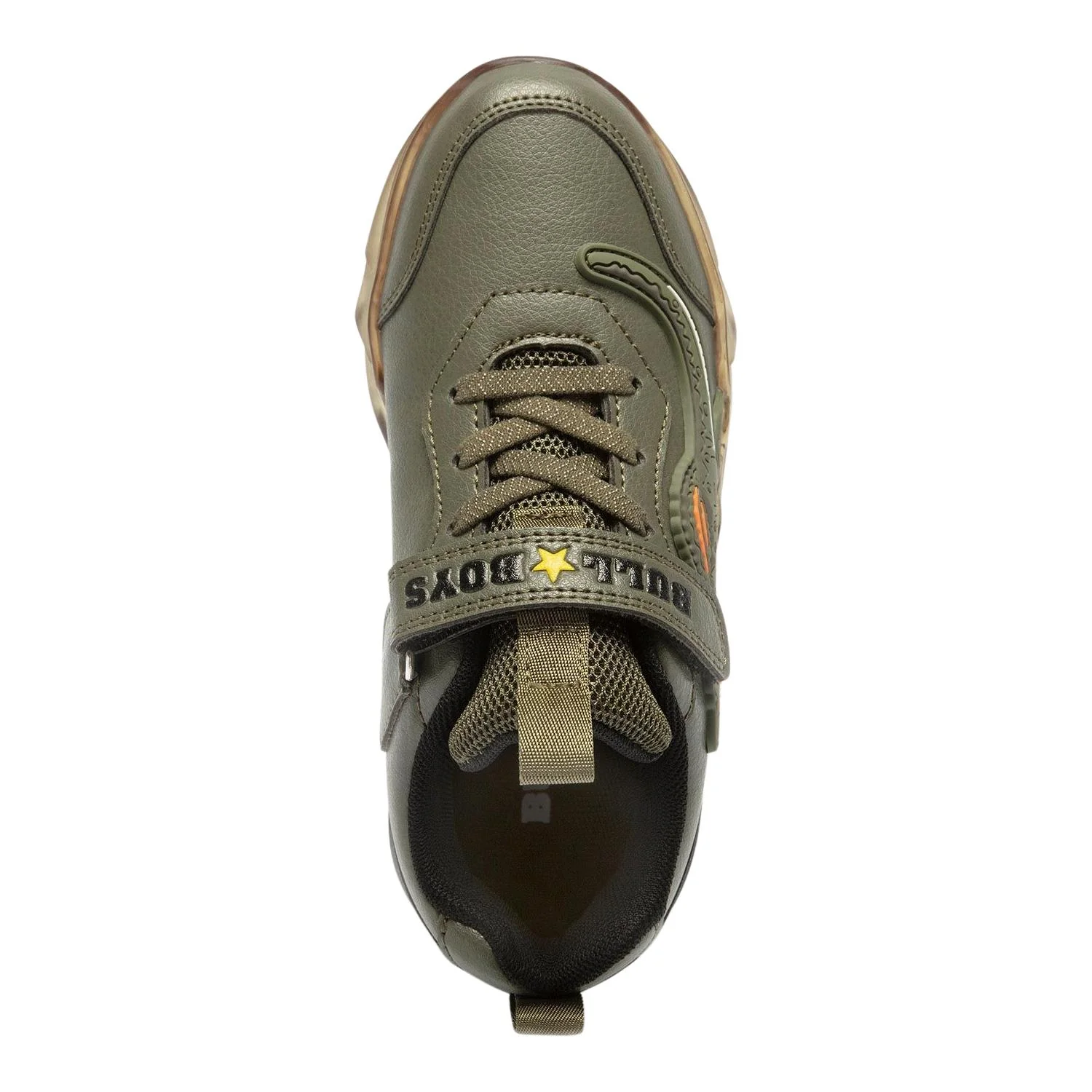 Bull Boys DNAL3396 (AS42) Spinosauro Khaki Green Elastic Lace Light Up Trainers - Image 14