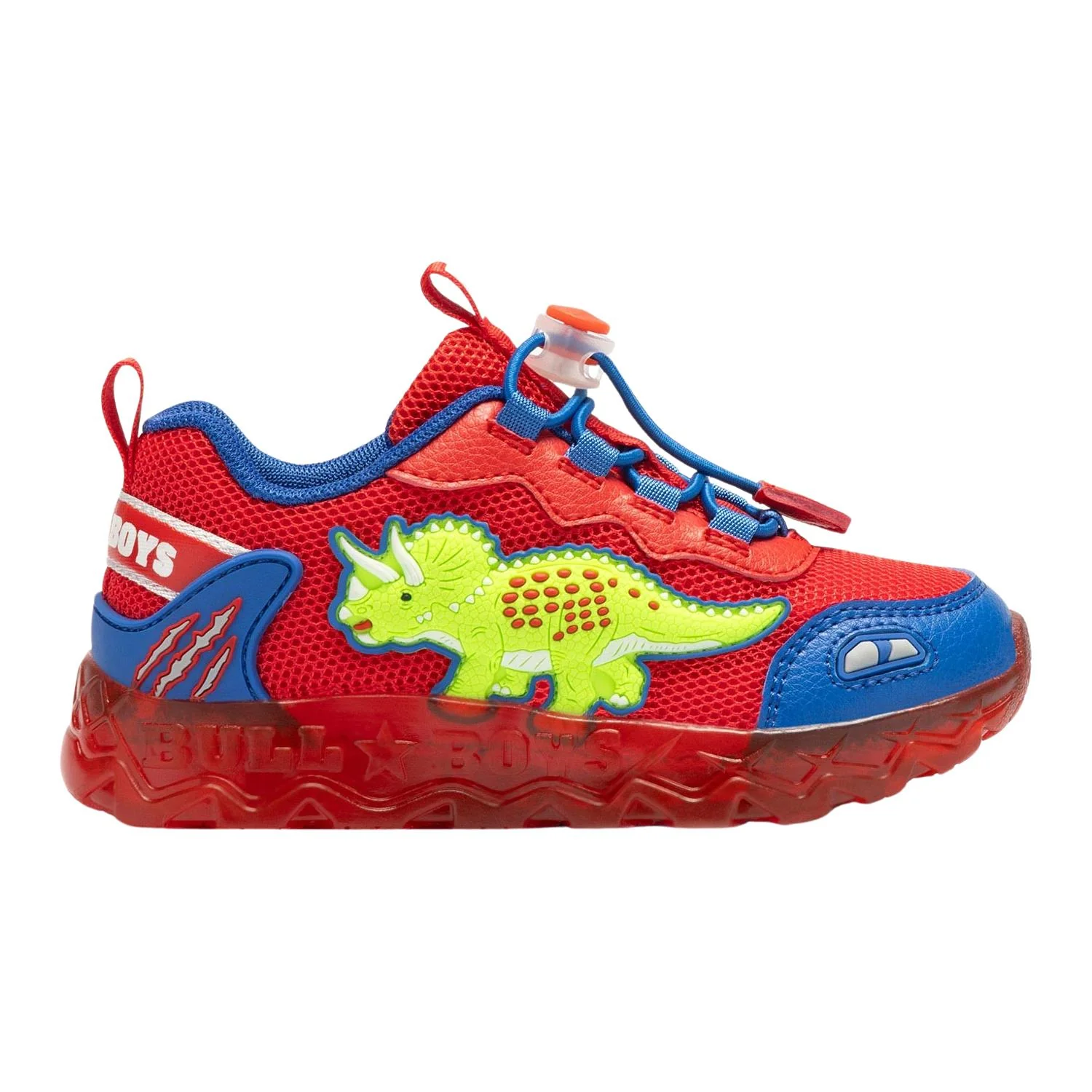 Bull Boys DNAL4501 Triceratopo Red Light Up Dinaosaur Mesh Trainers - Image 9