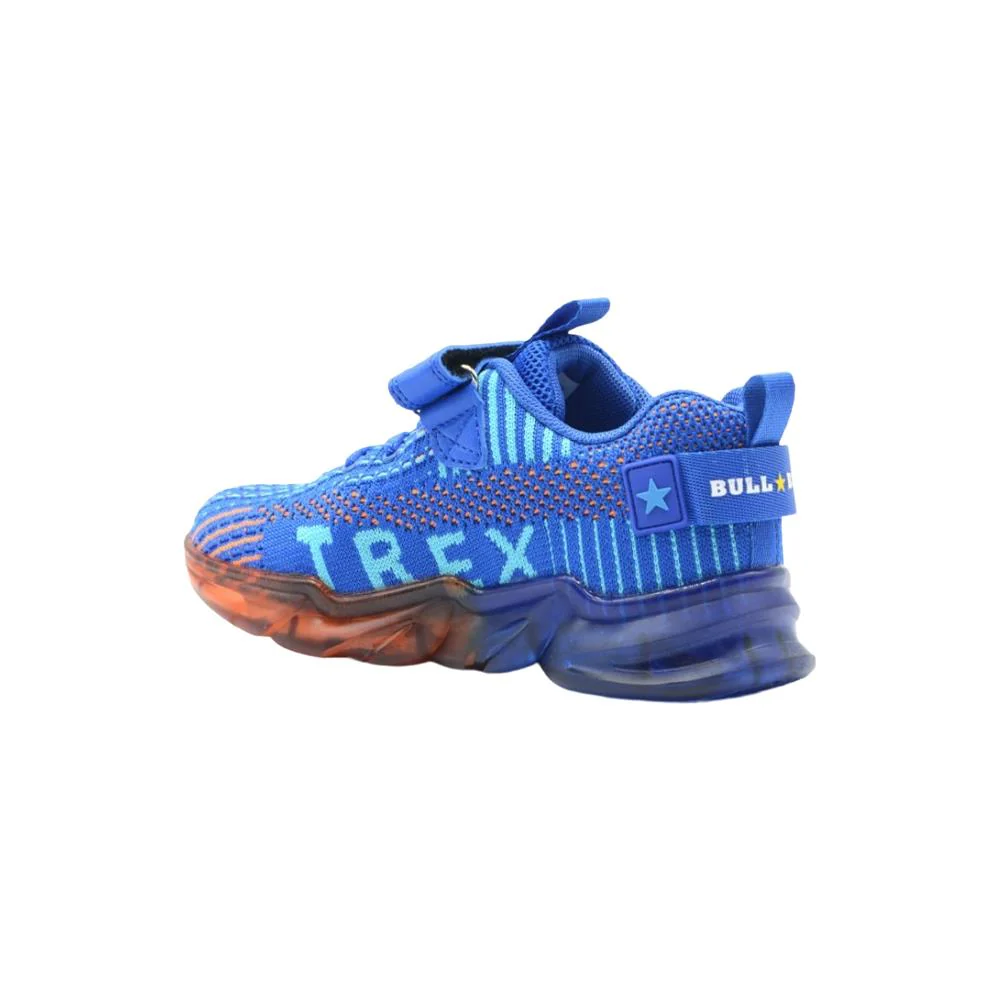 Bull Boys T-Rex Dinosaur Royal Blue Light Up Flashing Trainers Shoes - Image 32