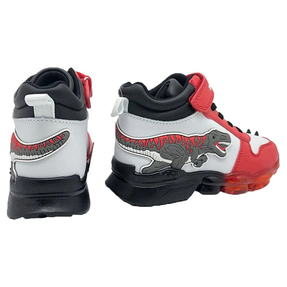 Bull Boys T-Rex Lights White/Red Dinosaur Light Up Hi-Tops DNAL2201 (AA53) - Image 5