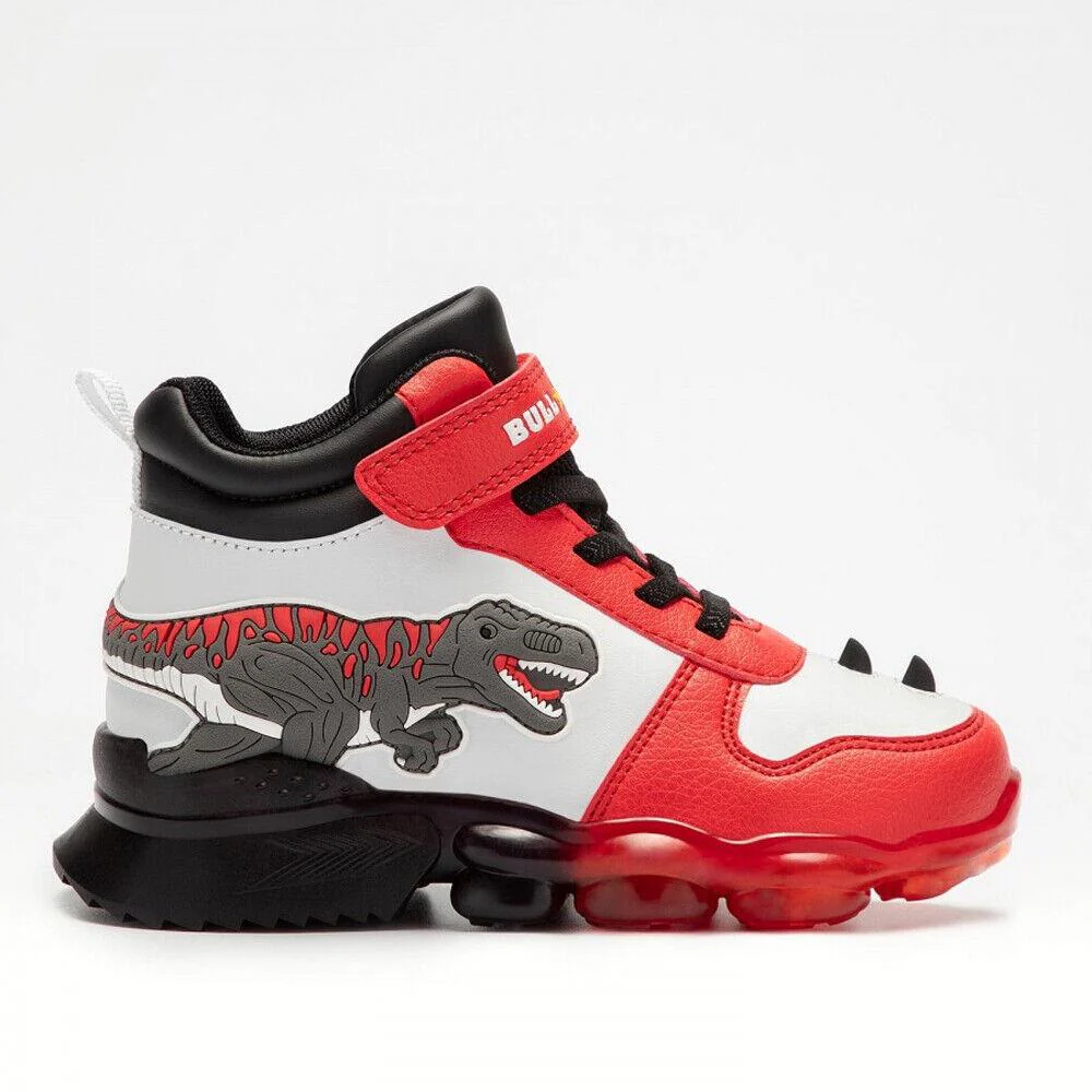 Bull Boys T-Rex Lights White/Red Dinosaur Light Up Hi-Tops DNAL2201 (AA53) - Image 6