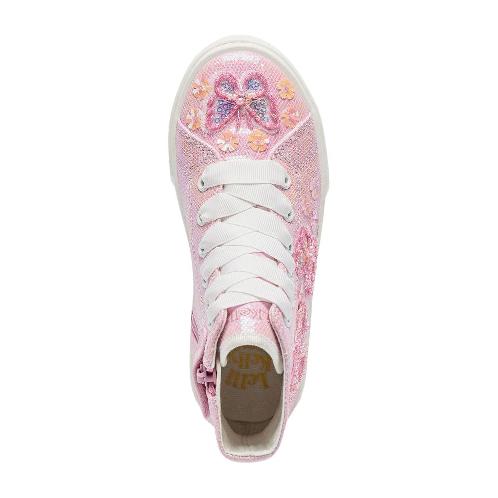 Lelli Kelly Girls LK5422 Emerald Canvas Baseball Boots - Image 4