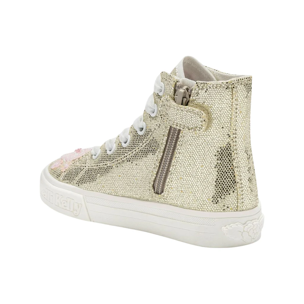 Lelli Kelly Girls LK5422 Emerald Canvas Baseball Boots - Image 9