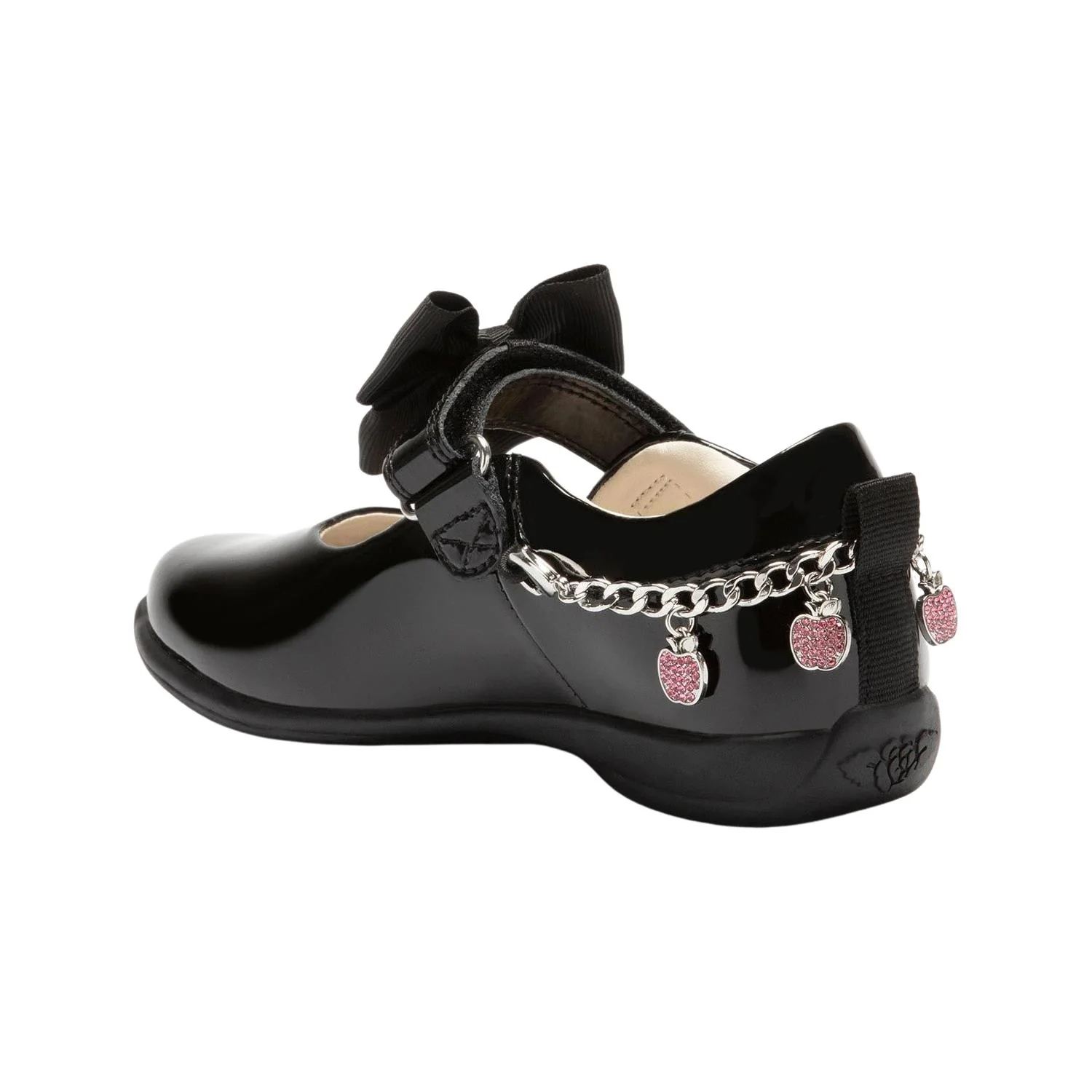 Lelli Kelly Limited Edition LK8739 (DB01) Apple Charm Black Patent School Shoes - Image 3