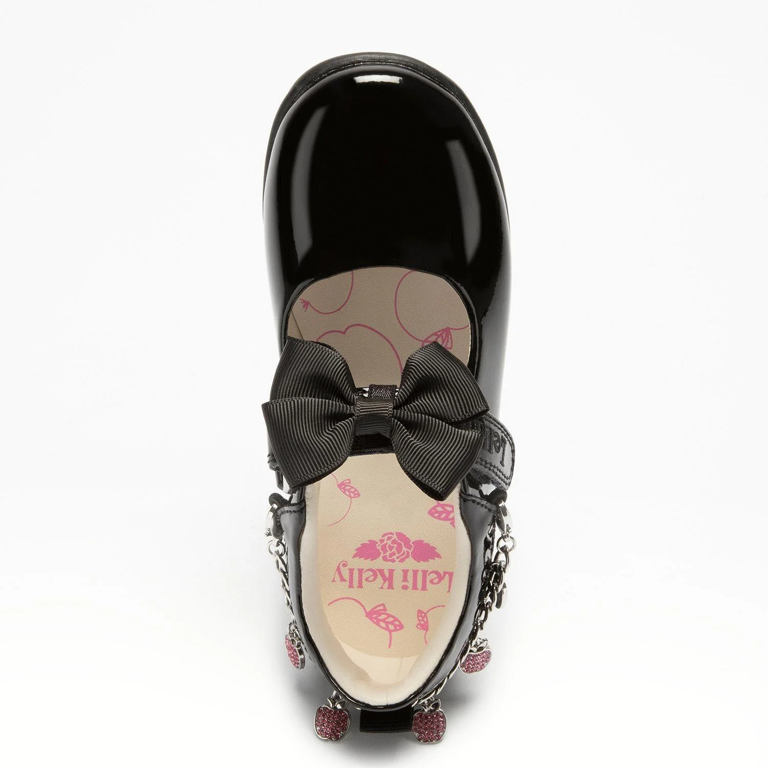 Lelli Kelly Limited Edition LK8739 (DB01) Apple Charm Black Patent School Shoes - Image 4