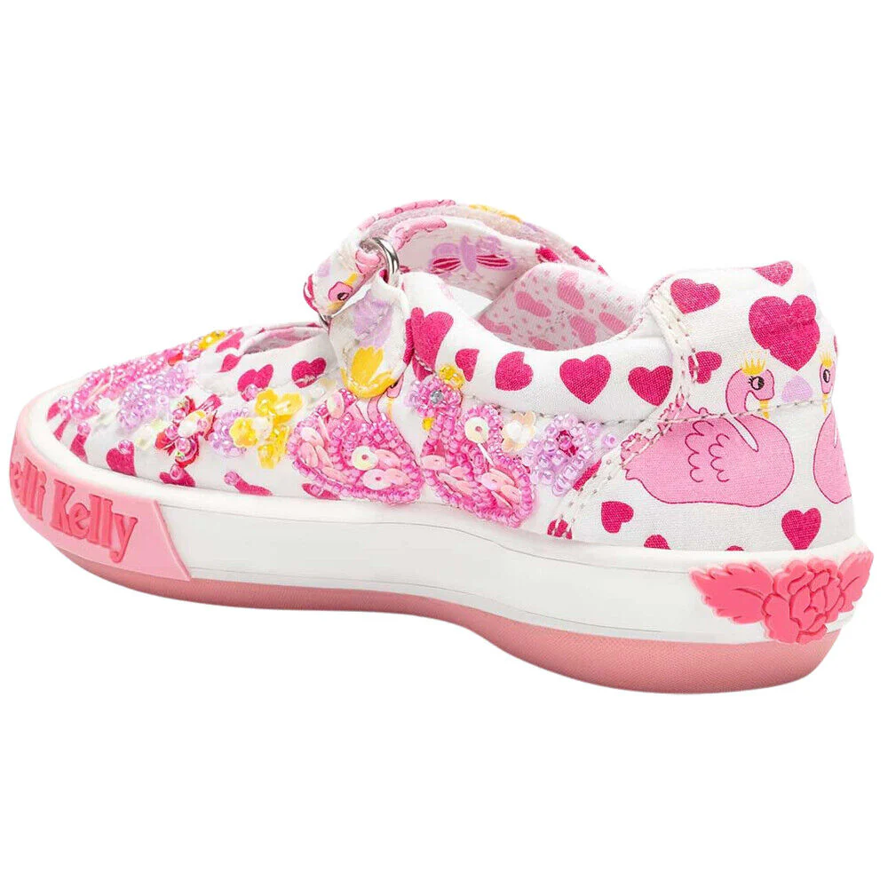 Lelli Kelly LK1052 (BA02) Bianco Fantasy Swan Dolly Shoes - Image 3