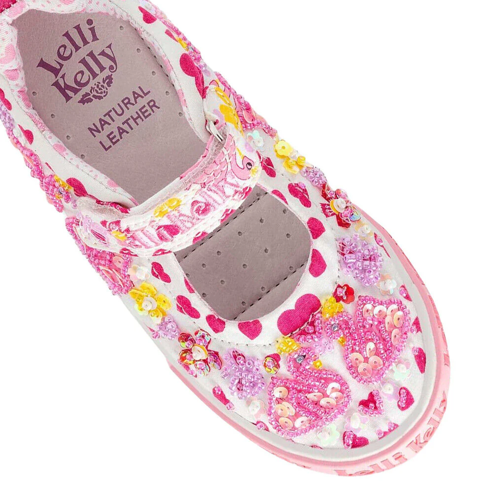 Lelli Kelly LK1052 (BA02) Bianco Fantasy Swan Dolly Shoes - Image 4