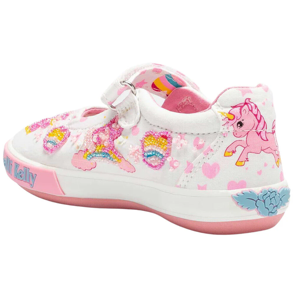 Lelli Kelly LK1058 (BA02) White Fantasy Mary D Dolly Shoes - Image 3