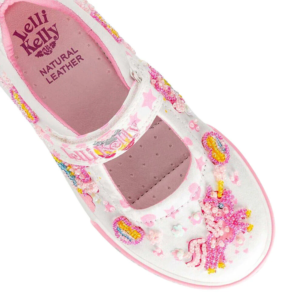 Lelli Kelly LK1058 (BA02) White Fantasy Mary D Dolly Shoes - Image 4