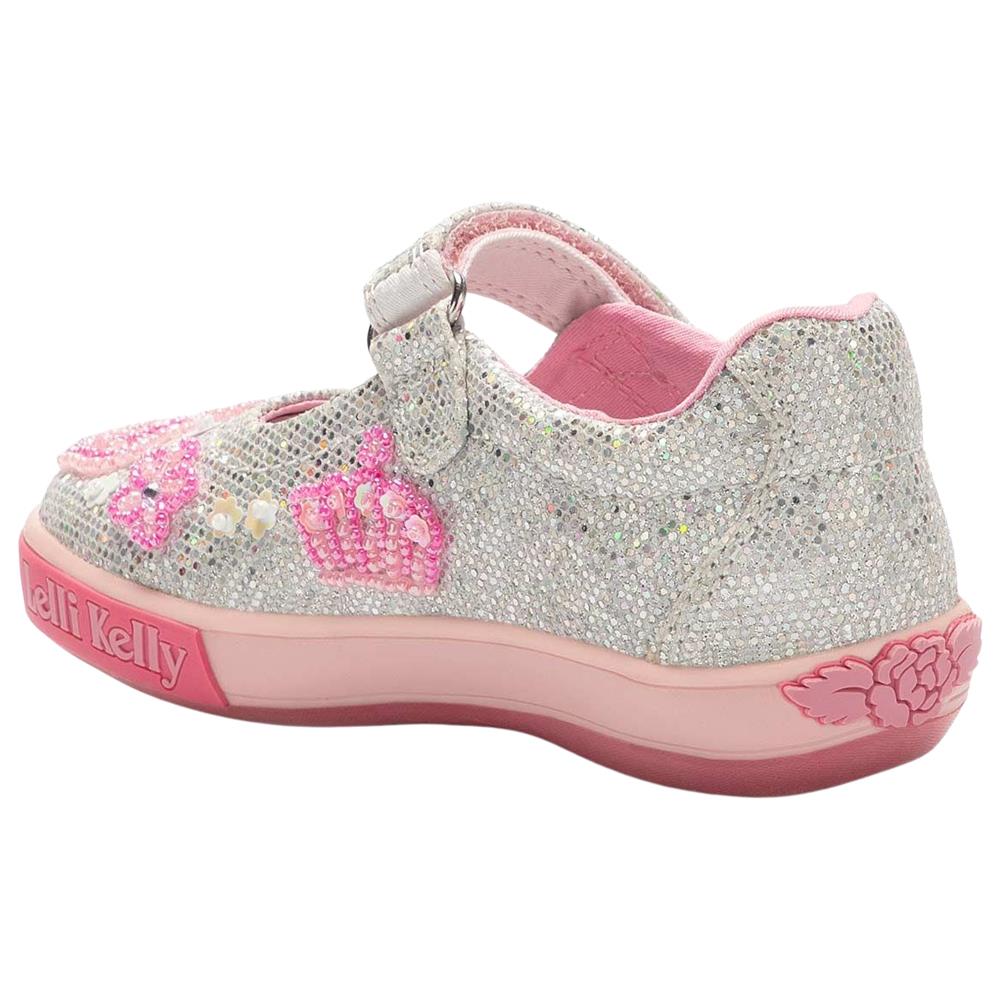 Lelli Kelly LK2028 (GH01) Victoria Silver Glitter Canvas Shoes - Image 7