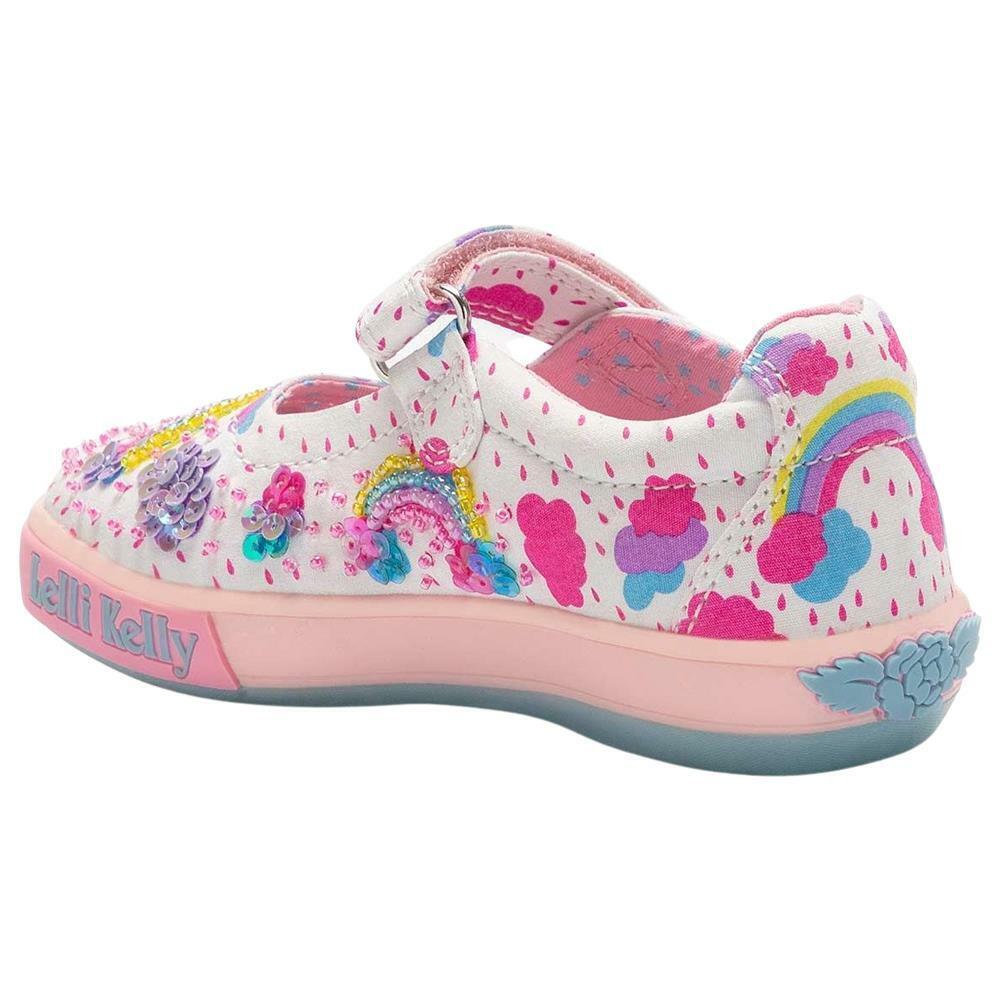 Lelli Kelly LK2031 (BA02) Allegra White Fantasy Multi Rainbow Canvas Shoes - Image 3