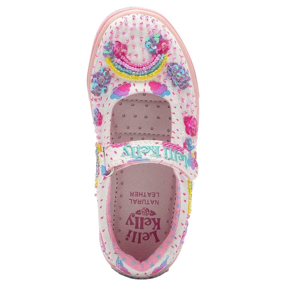 Lelli Kelly LK2031 (BA02) Allegra White Fantasy Multi Rainbow Canvas Shoes - Image 4