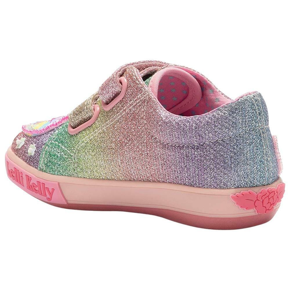 Lelli Kelly LK2037 (GX02) Unicorn Rainbow Multi Glitter Double Strap Shoes - Image 3