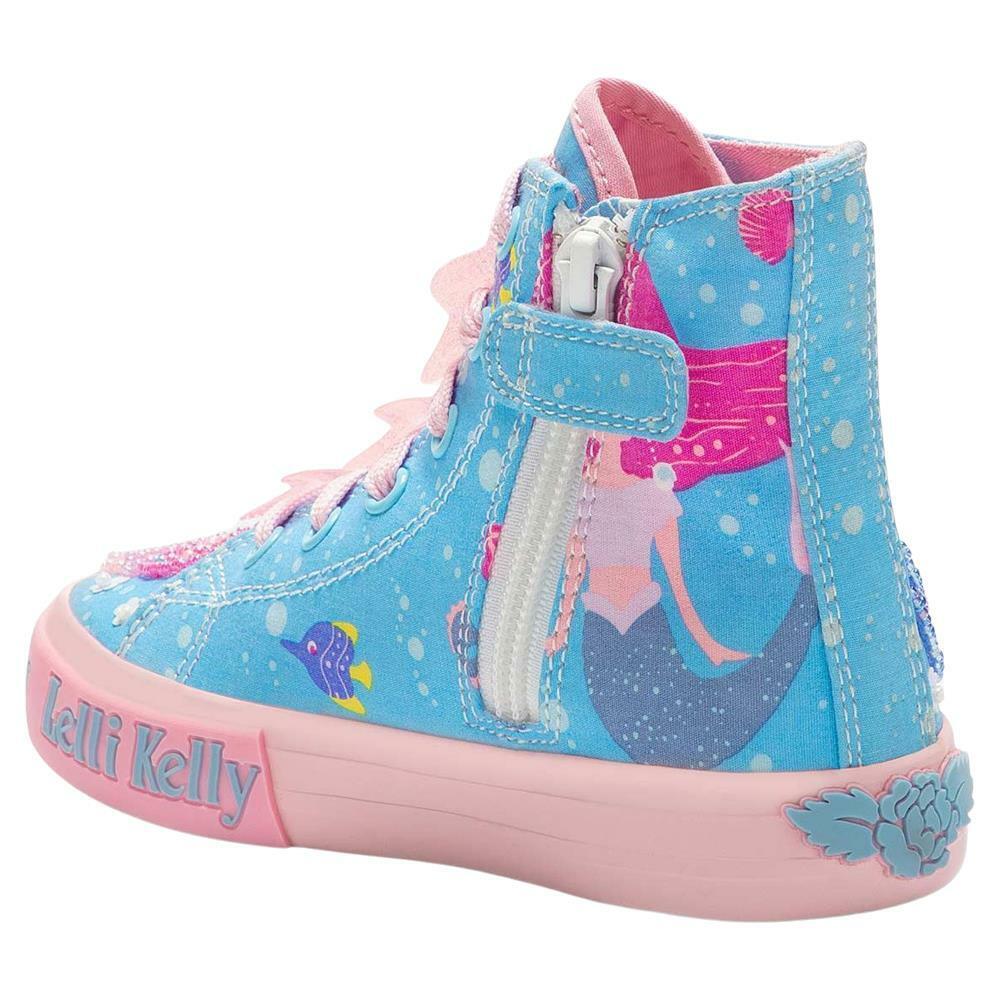 Lelli Kelly LK2042 (BC02) Rosa Blue Mermaid Canvas Baseball Boots - Image 3