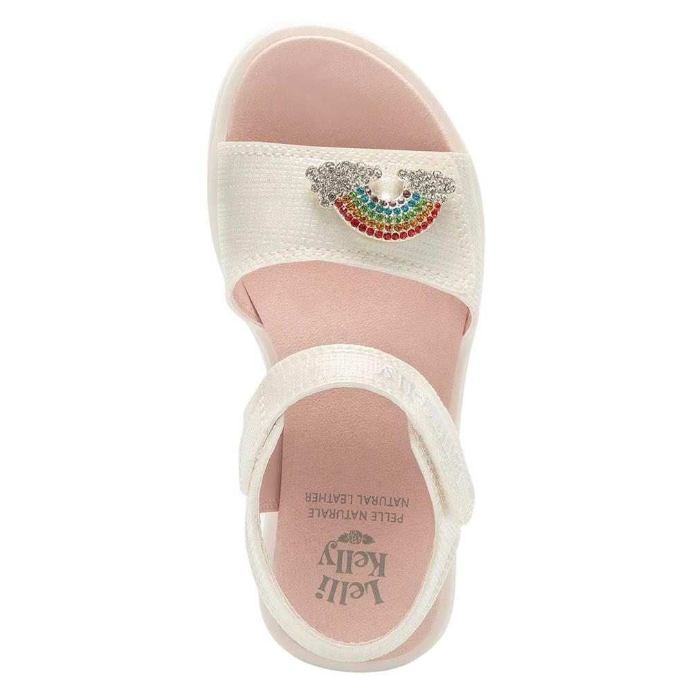 Lelli Kelly LK2070 (AA01) Brite White Rainbow Diamante Adjustable Strap Sandals - Image 3