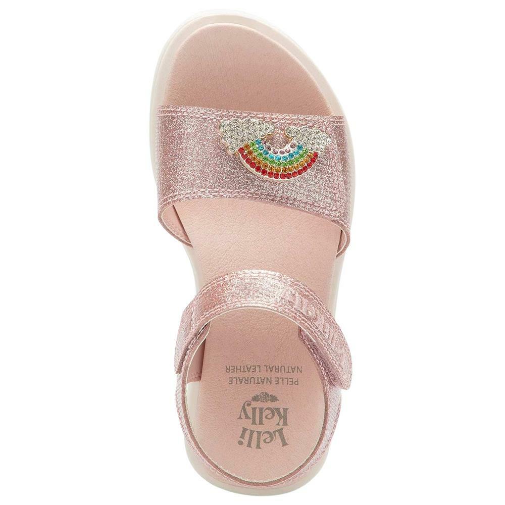 Lelli Kelly LK2070 (AC01) Brite Pink Rainbow Diamante Adjustable Strap Sandals - Image 3