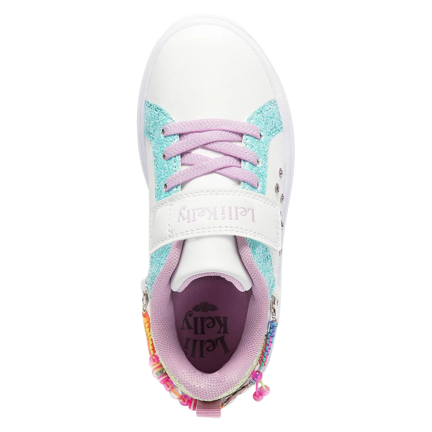 Lelli Kelly LK3410 (AX02) Gioiello White Multi Rainbow Bracelet Trainers - Image 3