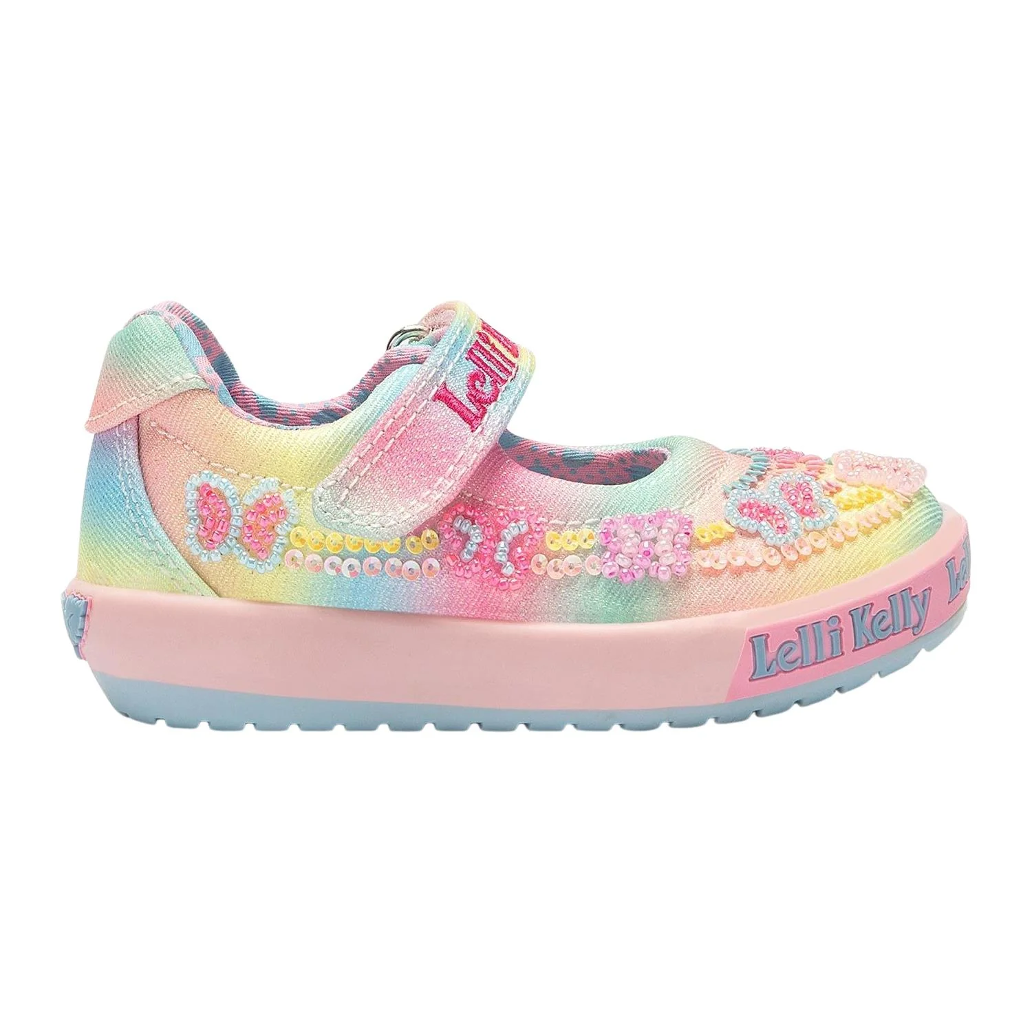 Lelli Kelly LK3468 (BX02) Baby Myla Rainbow Butterfly Canvas Dolly Shoes - Image 13