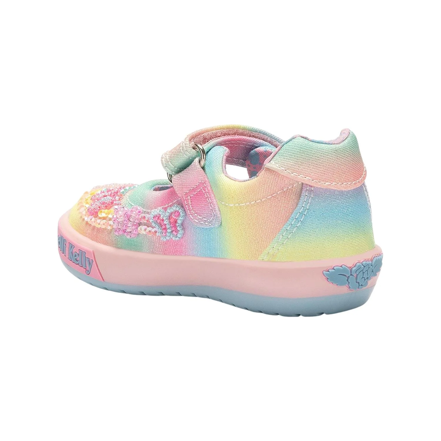 Lelli Kelly LK3468 (BX02) Baby Myla Rainbow Butterfly Canvas Dolly Shoes - Image 5