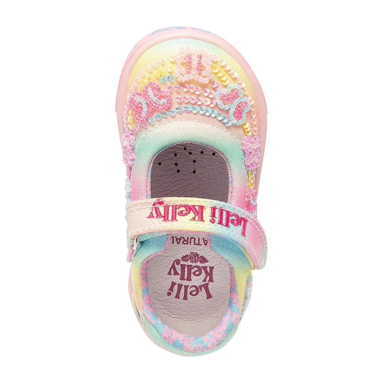 Lelli Kelly LK3468 (BX02) Baby Myla Rainbow Butterfly Canvas Dolly Shoes - Image 9