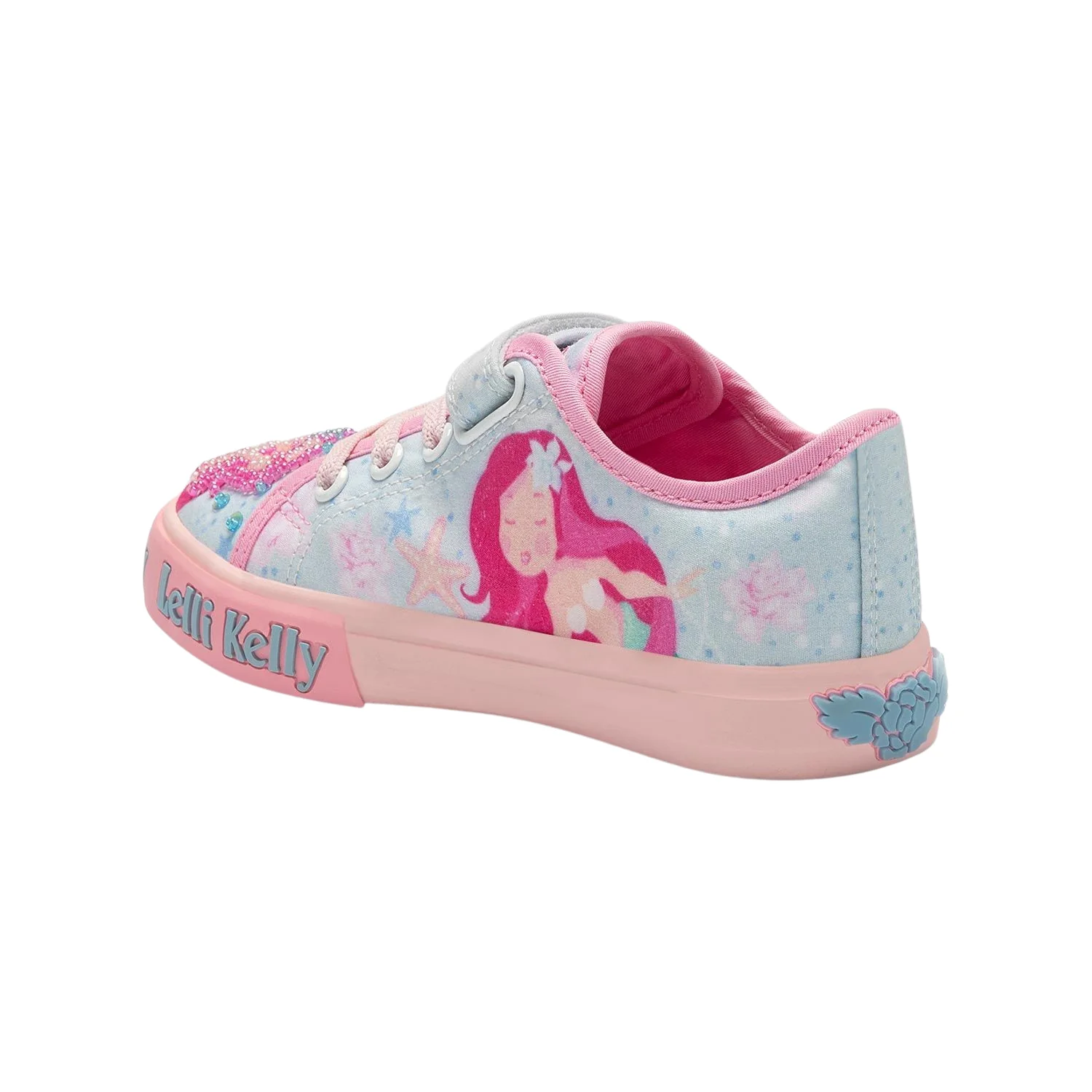 Lelli Kelly LK3480 (BF02) Sirenetta Low Celeste Mermaid Canvas Slip On Shoes - Image 3