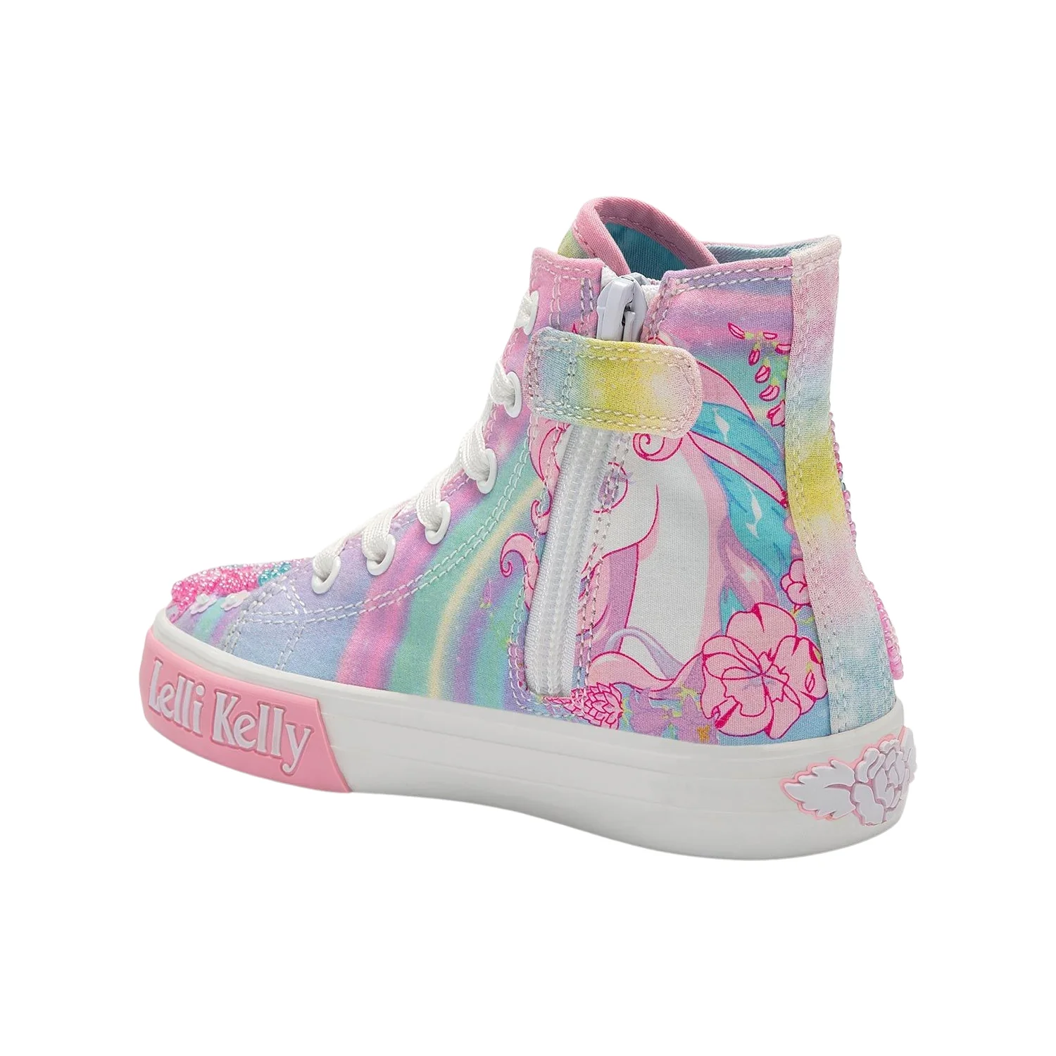 Lelli Kelly LK3488 (BA02) Unicorn White Multi Fantasia Canvas Baseball Boots - Image 3