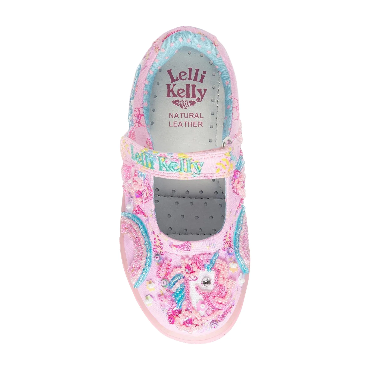 Lelli Kelly LK3492 (BC02) Eliza Pink Fantasy Unicorn Canvas Dolly Shoes - Image 3