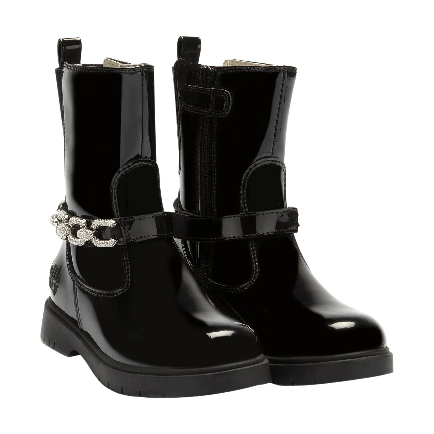 Lelli Kelly LK3719 (DB01) Marion Mid Black Patent Leather Long Ankle Boots - Image 8