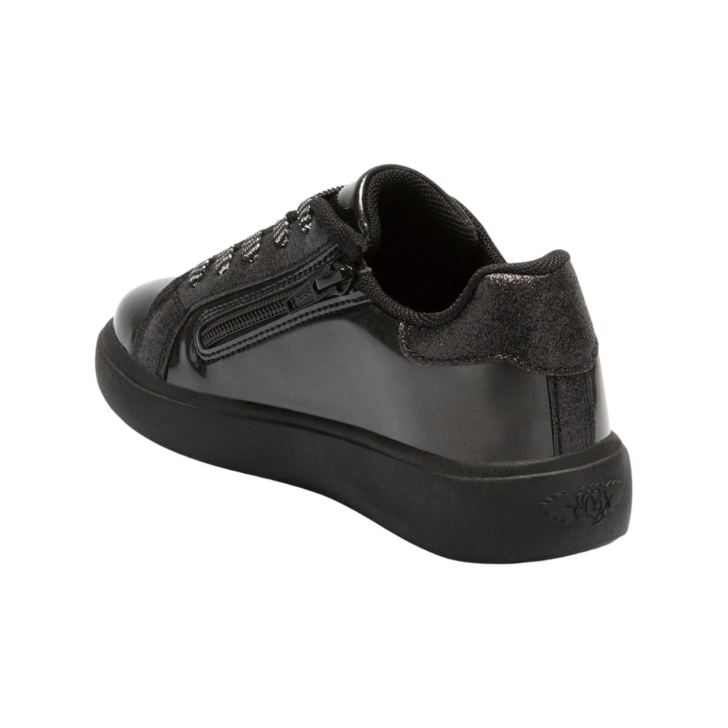 Lelli Kelly LK3801 (AB01) Perla School Black Shiny Side Zip Trainers - Image 3