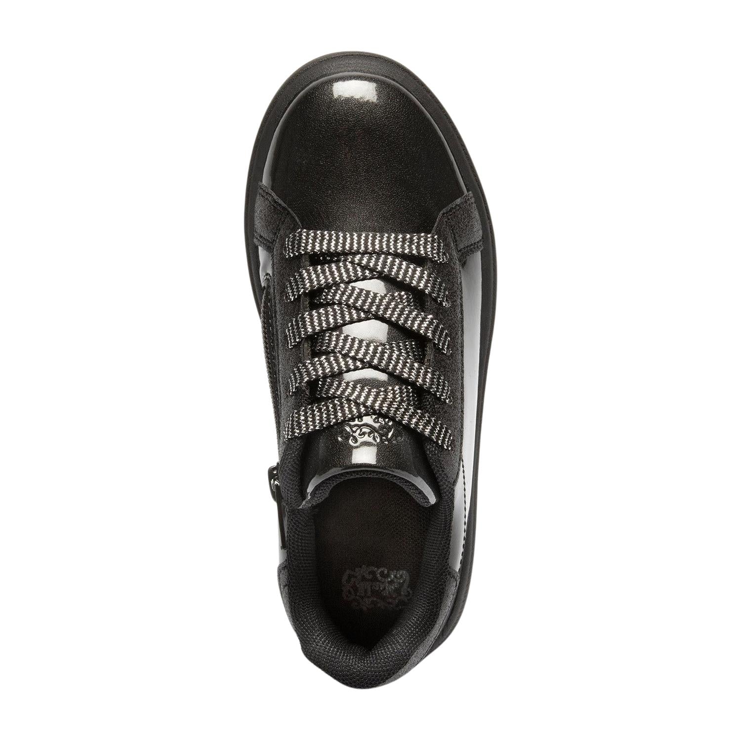 Lelli Kelly LK3801 (AB01) Perla School Black Shiny Side Zip Trainers - Image 4