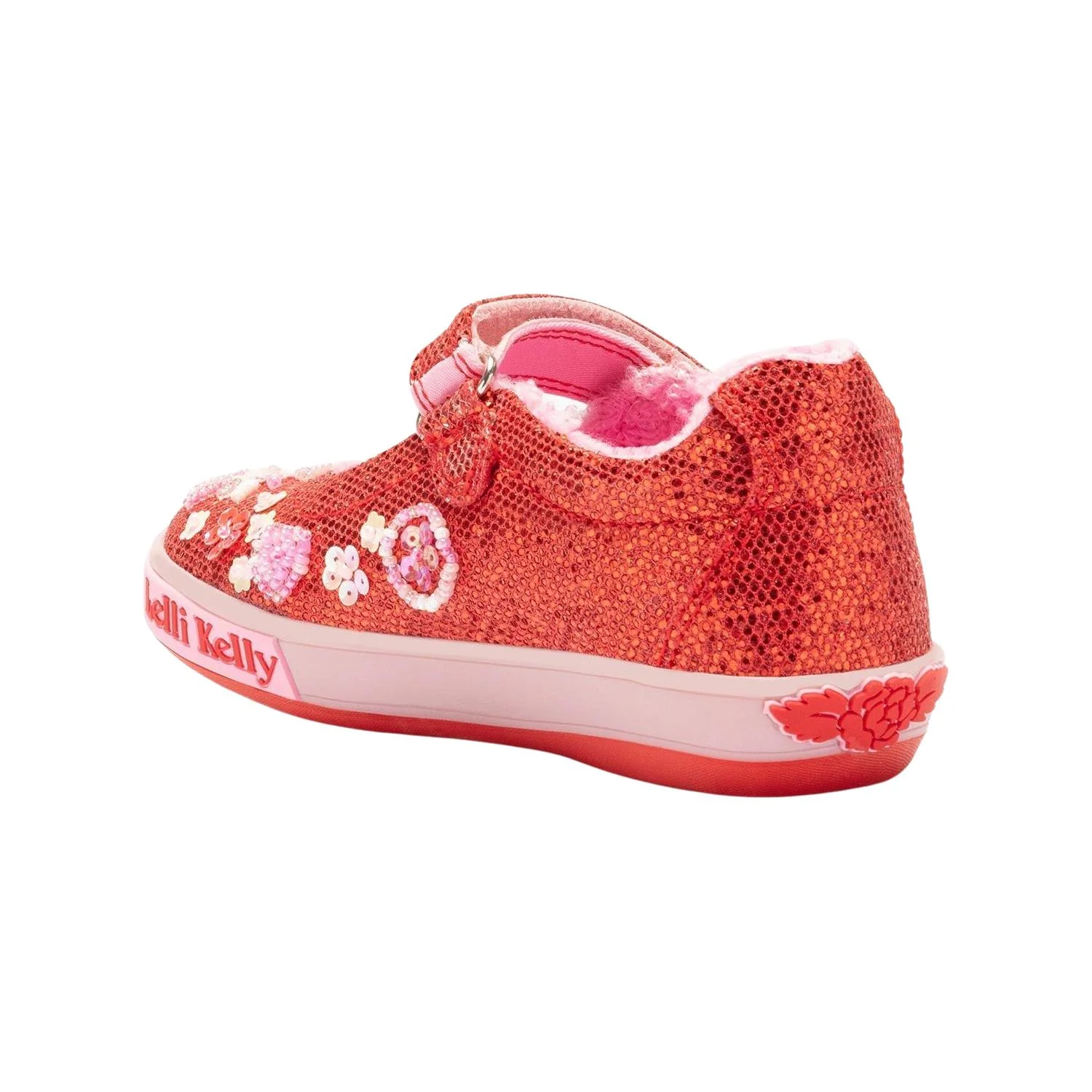 Lelli Kelly LK3860 (GD01) Dafne Red Glitter Warm Lined Canvas Uppers - Image 3