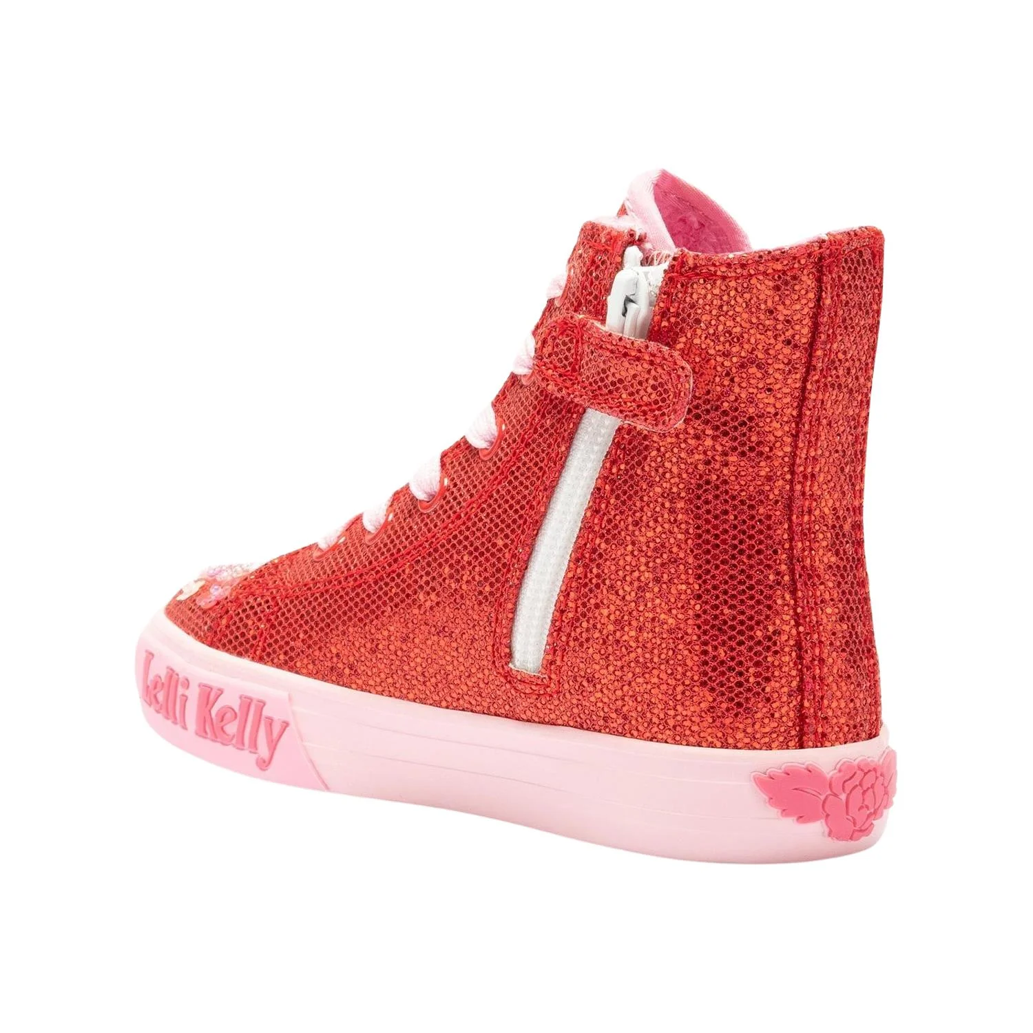 Lelli Kelly LK3861 (GD01) Dafne Mid Red Glitter Warm Lined Canvas Baseball Boots - Image 8