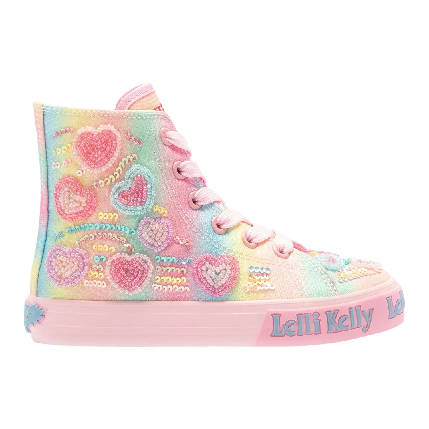 Lelli Kelly LK3863 (BX02) Myla Mid Multi Fantasy Heart Rainbow Baseball Boots - Image 10