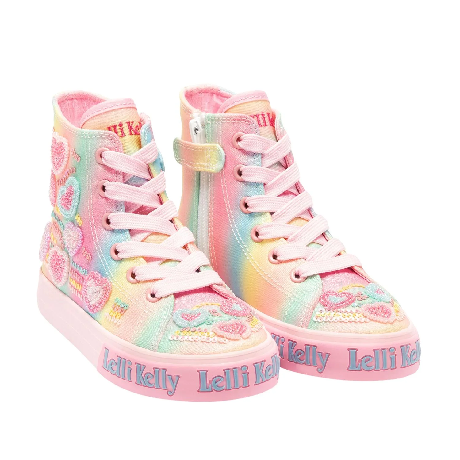 Lelli Kelly LK3863 (BX02) Myla Mid Multi Fantasy Heart Rainbow Baseball Boots - Image 17