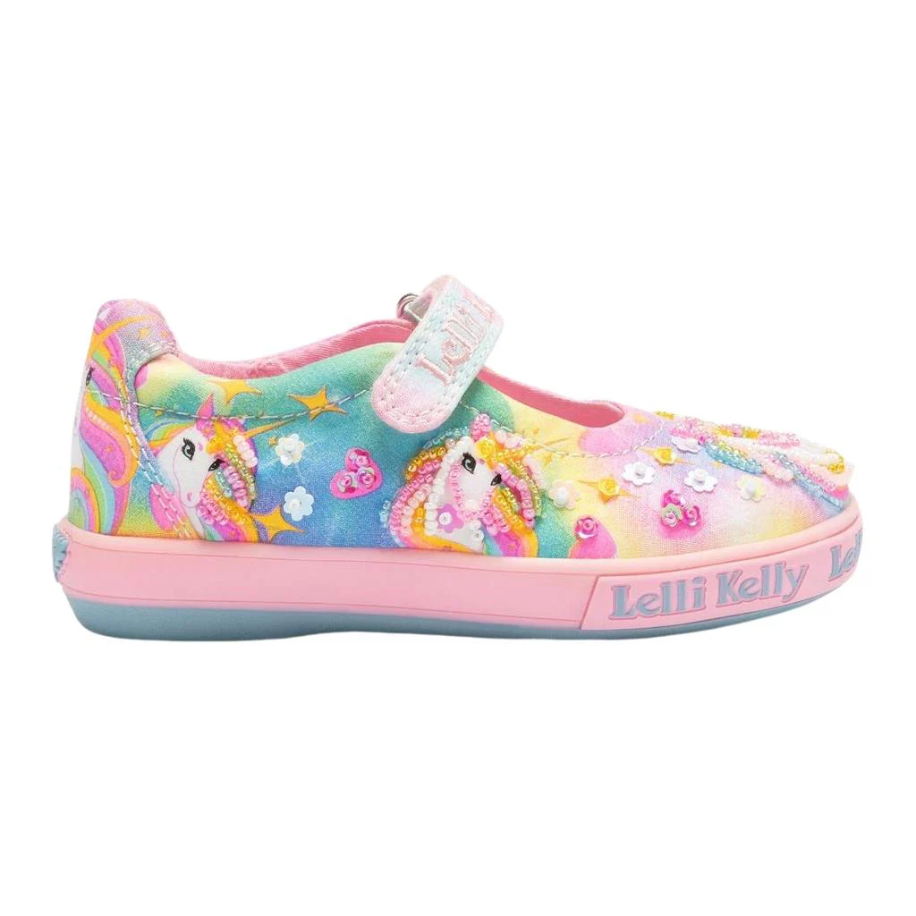 Lelli Kelly LK4154 (RO02) Unicorn Rainbow Canvas Dolly Shoe - Image 20