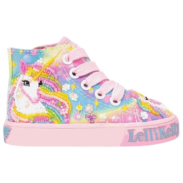 Lelli Kelly LK4155 (RO02) Unicorn Rainbow Canvas Baseball Boot - Image 5