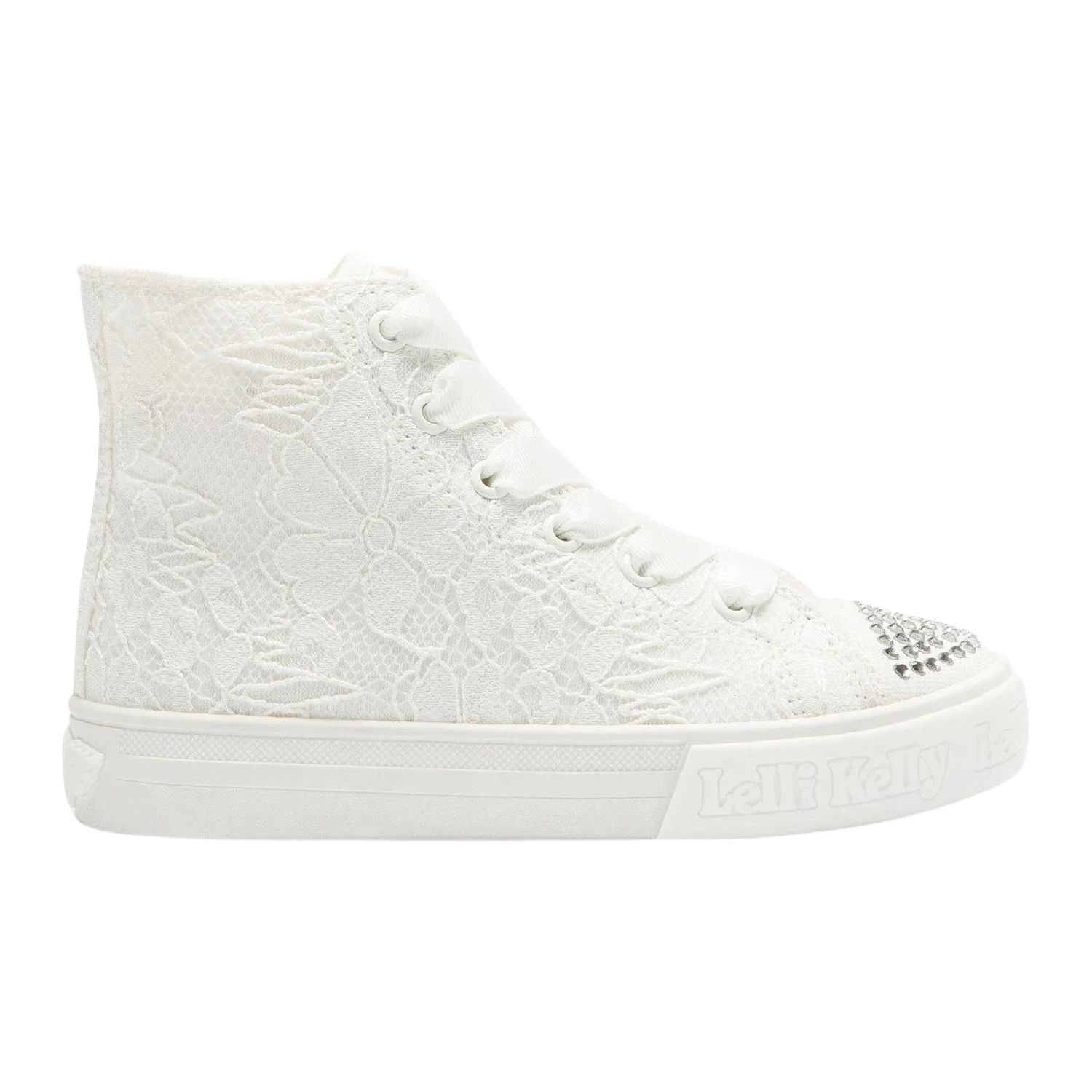Lelli Kelly LK4177 (BI01) Clizia White Lace Diamante Baseball Boots - Image 17