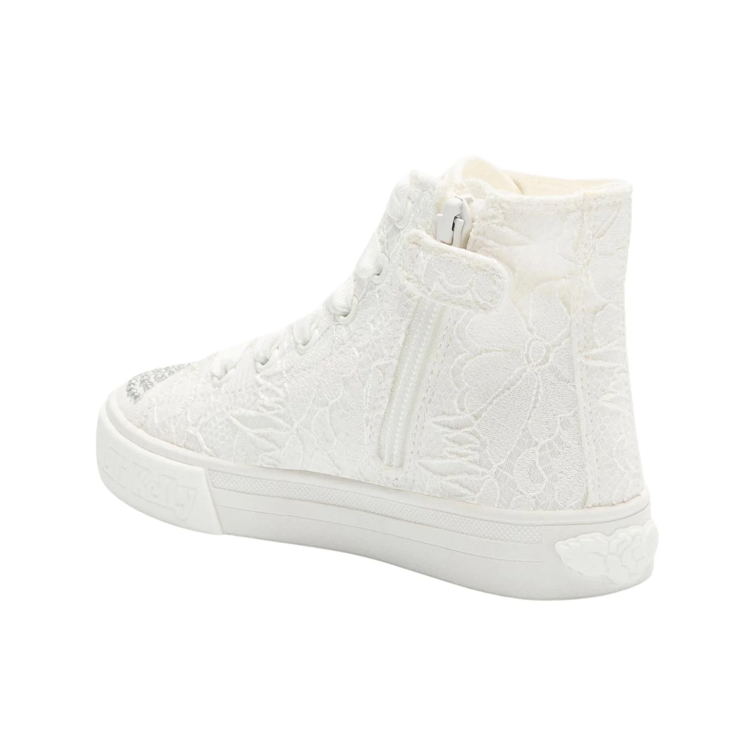 Lelli Kelly LK4177 (BI01) Clizia White Lace Diamante Baseball Boots - Image 3