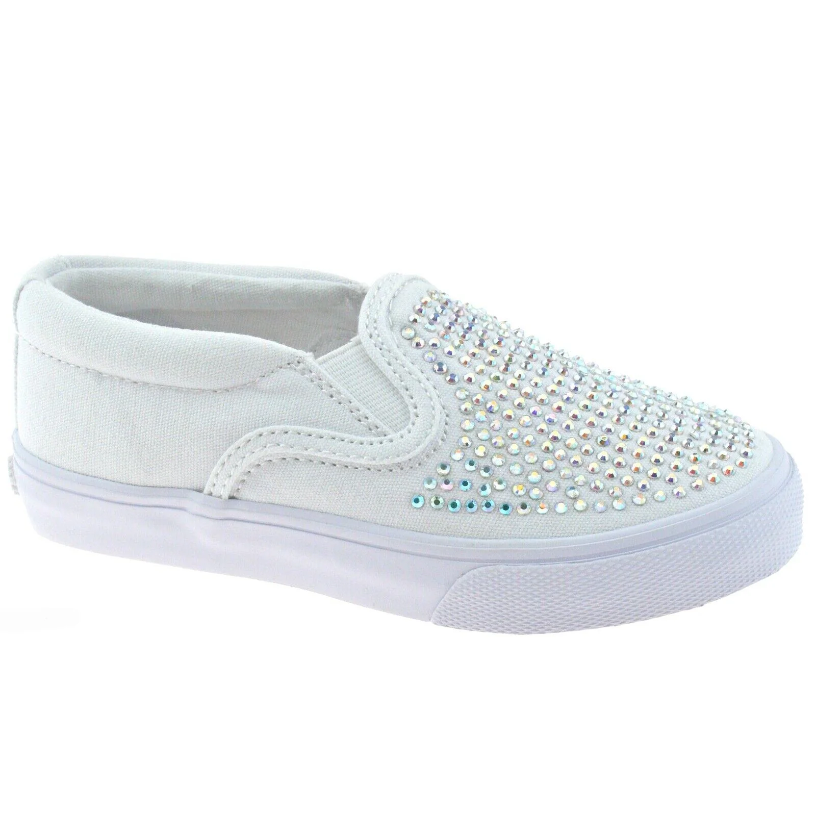 Lelli Kelly LK4254 (BA01) Bianco Stella Canvas Diamante Pumps - Image 9