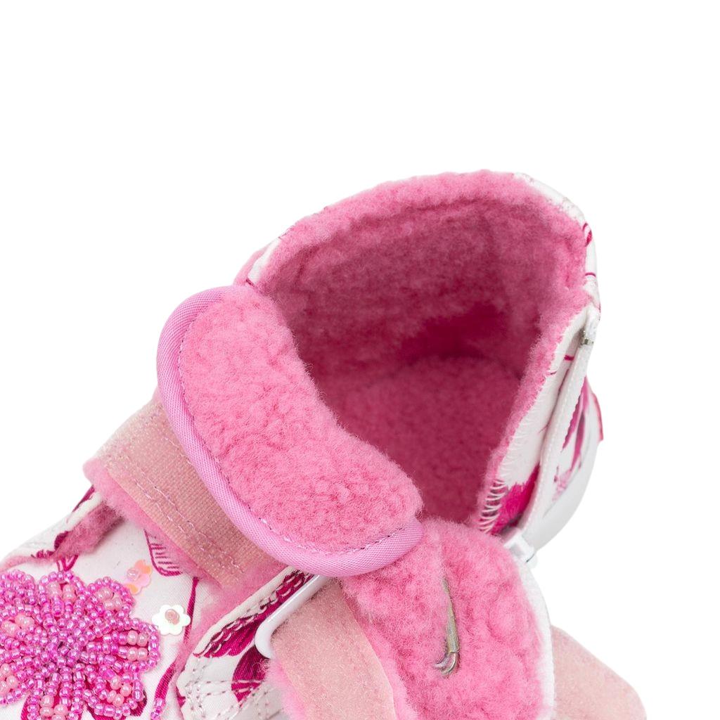 Lelli Kelly LK4372 (BI02) Brooke White Fantasy Lined Adjustable Canvas Boot - Image 3