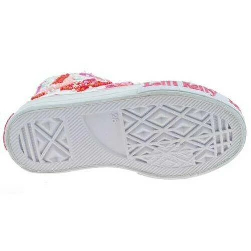 Lelli Kelly LK5090 (BA02) White Fantasy Flamingo Canvas Baseball Boots - Image 148