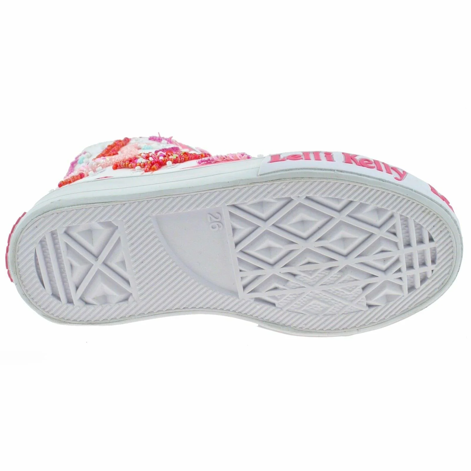 Lelli Kelly LK5090 (BA02) White Fantasy Flamingo Canvas Baseball Boots - Image 4