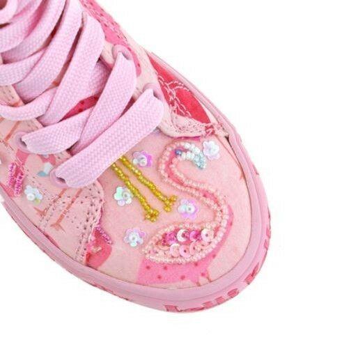 Lelli Kelly LK5090 (BC02) Pink Fantasy Flamingo Canvas Baseball Boots - Image 13