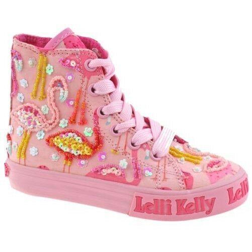 Lelli Kelly LK5090 (BC02) Pink Fantasy Flamingo Canvas Baseball Boots - Image 231