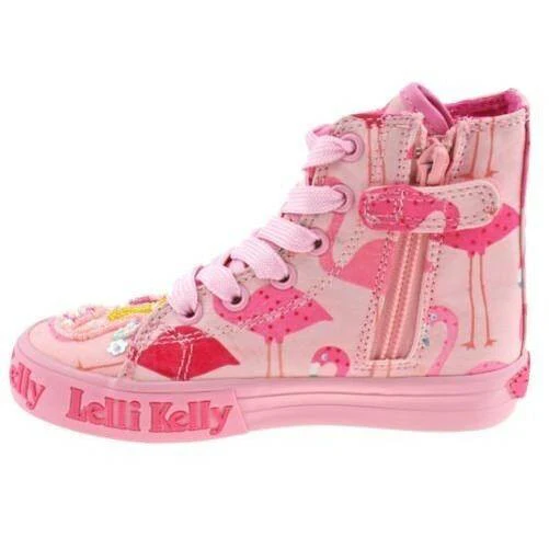 Lelli Kelly LK5090 (BC02) Pink Fantasy Flamingo Canvas Baseball Boots - Image 78