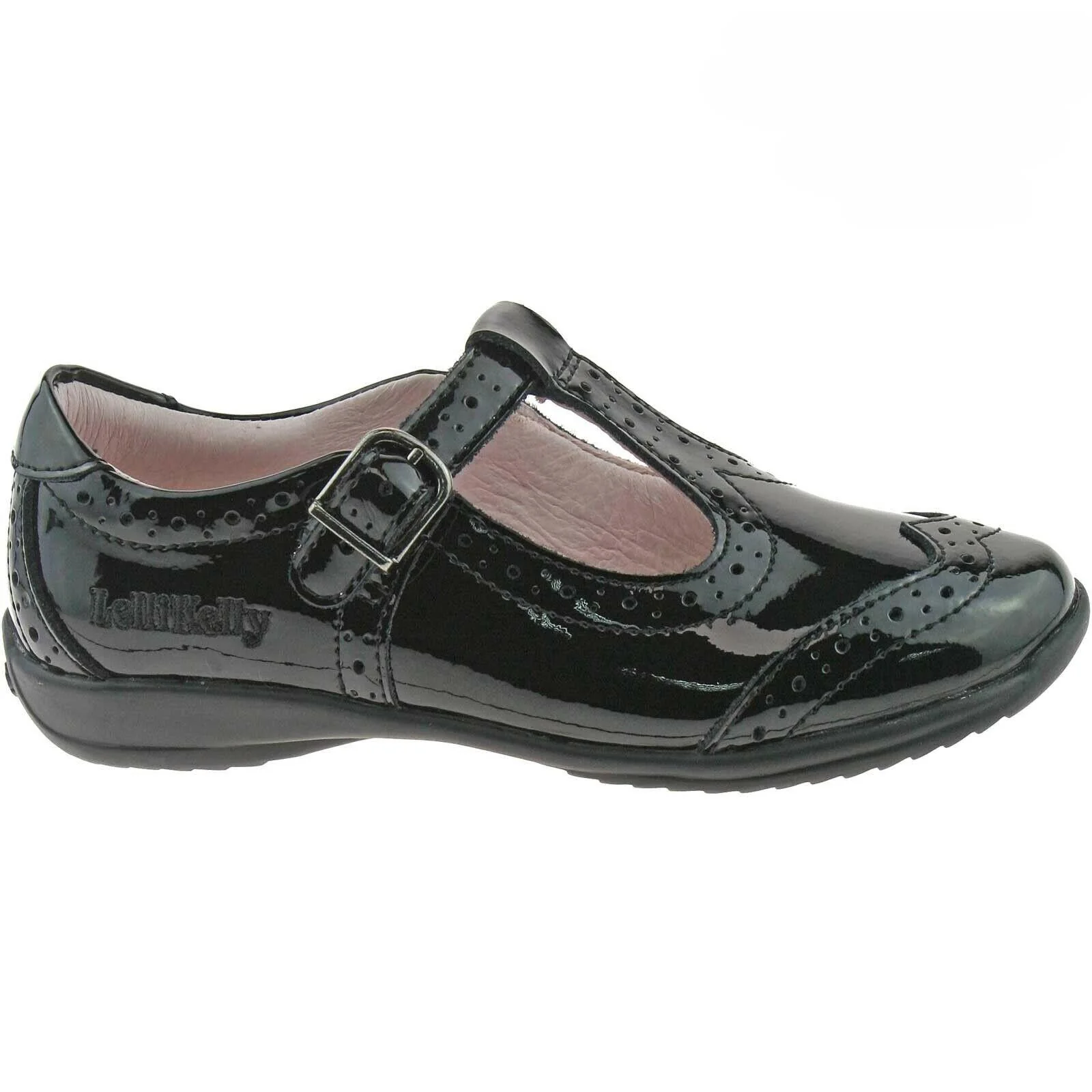 Lelli Kelly LK8216 (DB01) Jennette Black Patent T-Bar School Shoes F Width - Image 146