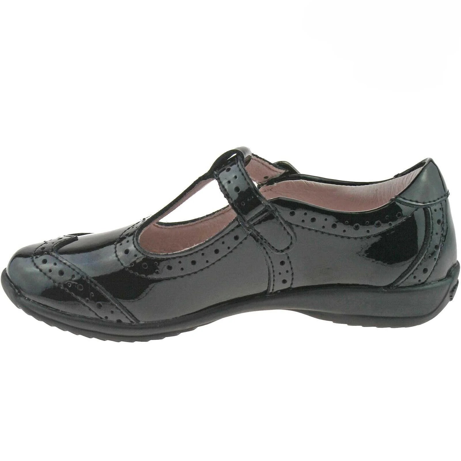 Lelli Kelly LK8216 (DB01) Jennette Black Patent T-Bar School Shoes F Width - Image 159