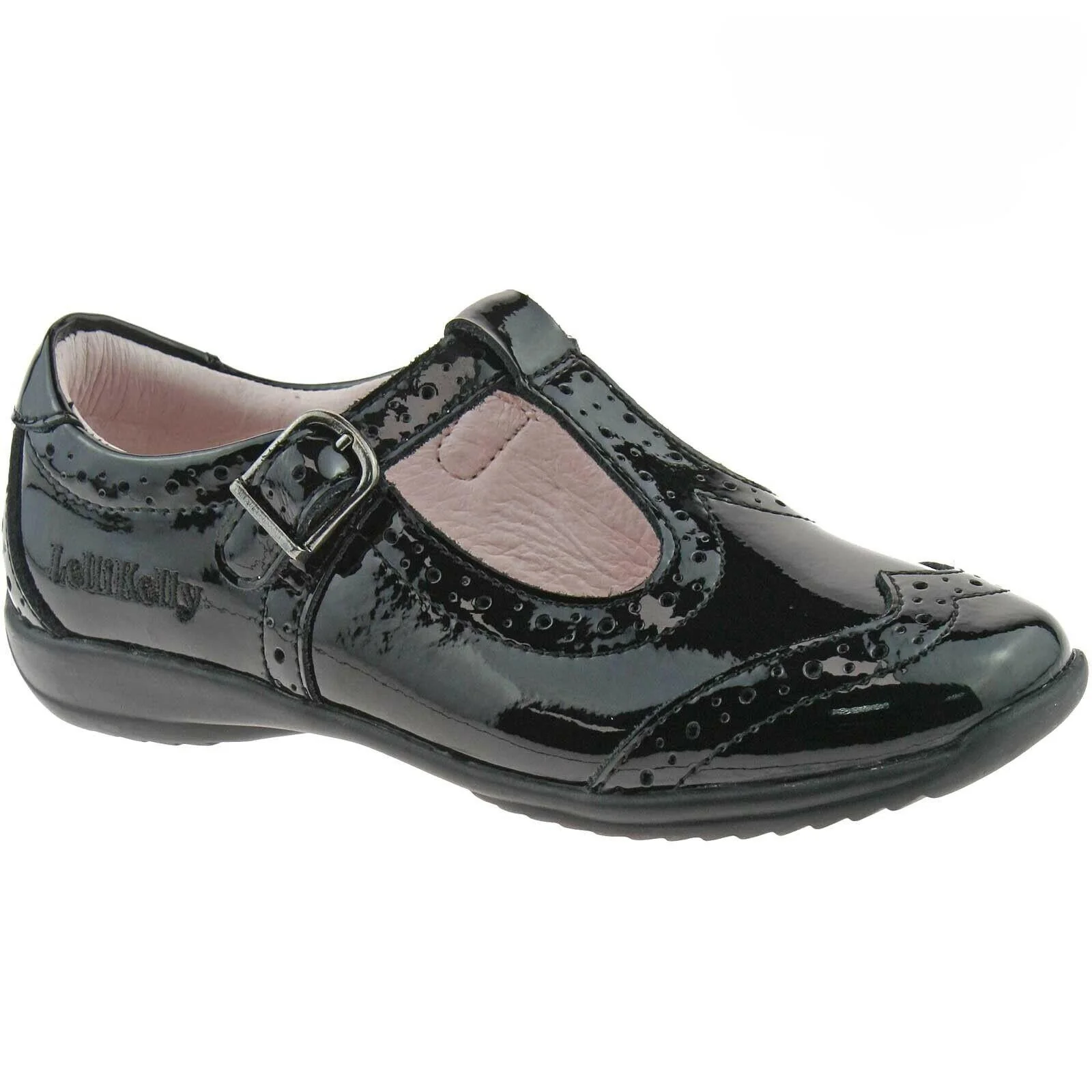 Lelli Kelly LK8216 (DB01) Jennette Black Patent T-Bar School Shoes F Width - Image 194