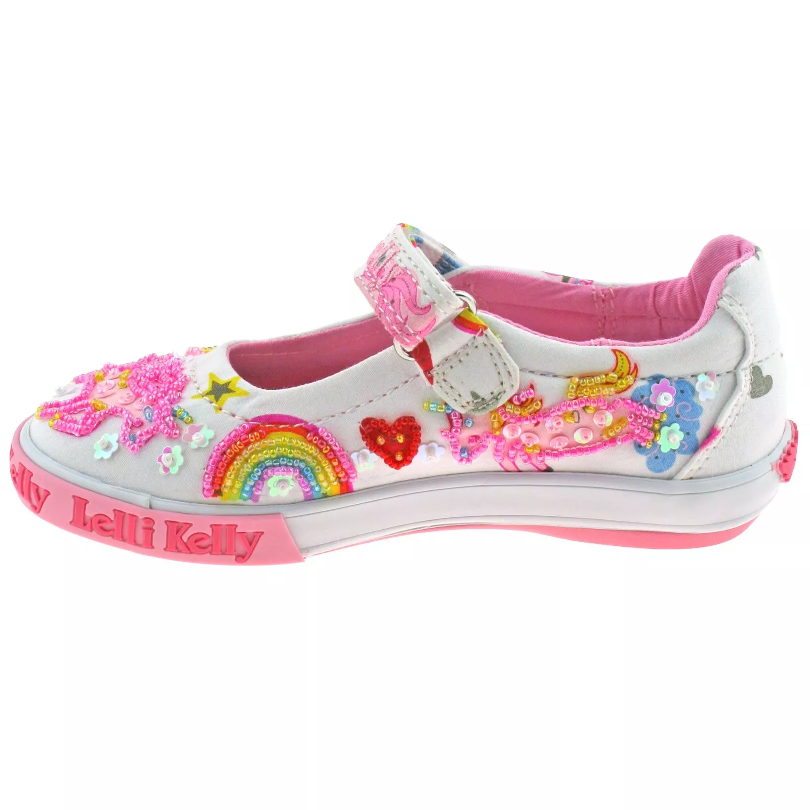 Lelli Kelly LK9050 (BA02) White Fantasy Unicorn Dolly Shoes - Image 4