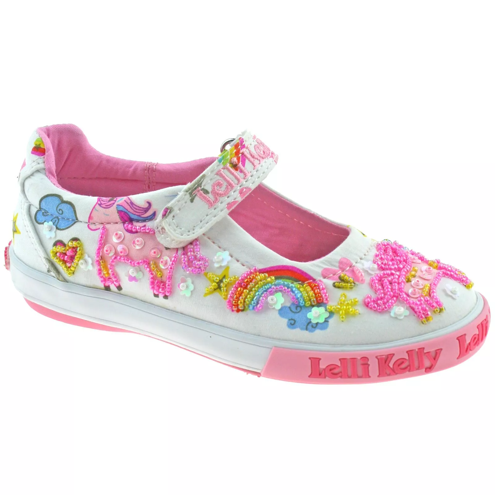 Lelli Kelly LK9050 (BA02) White Fantasy Unicorn Dolly Shoes - Image 7